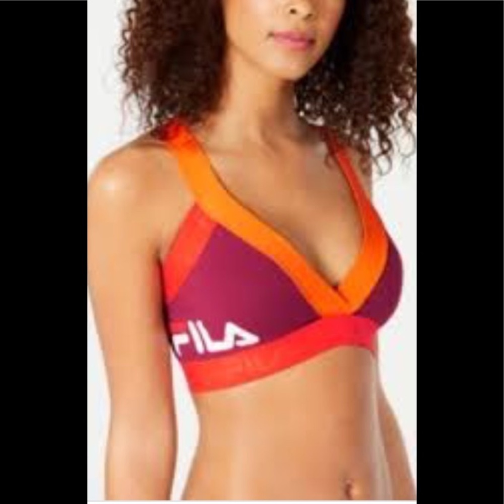 Fila Colorblocked Low-Impact Strappy Sports Bra XS